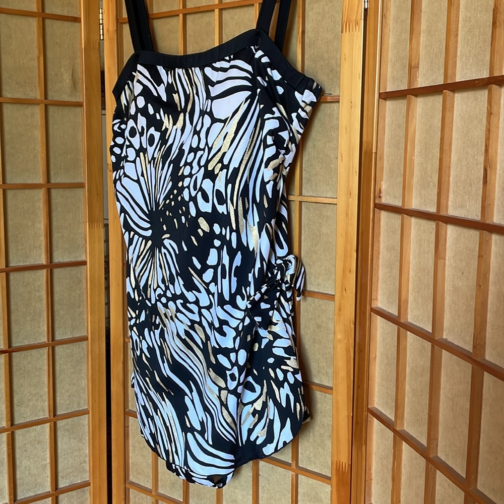 Maxine of Hollywood Swim Suit Sarong One Piece Bathing Suit - Picture 4 of 16